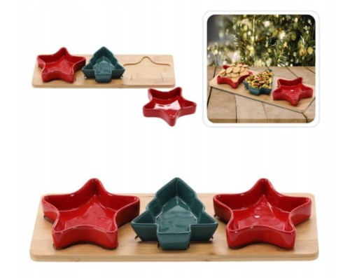 Komplet 3 miseczki CHOINKA GWIAZDKA