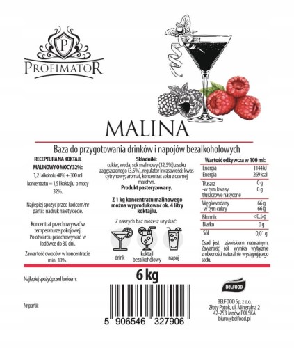 Koncentrat MALINA 6kg