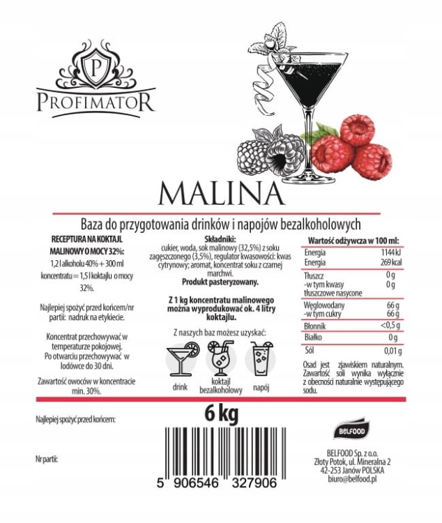 Koncentrat MALINA 6kg