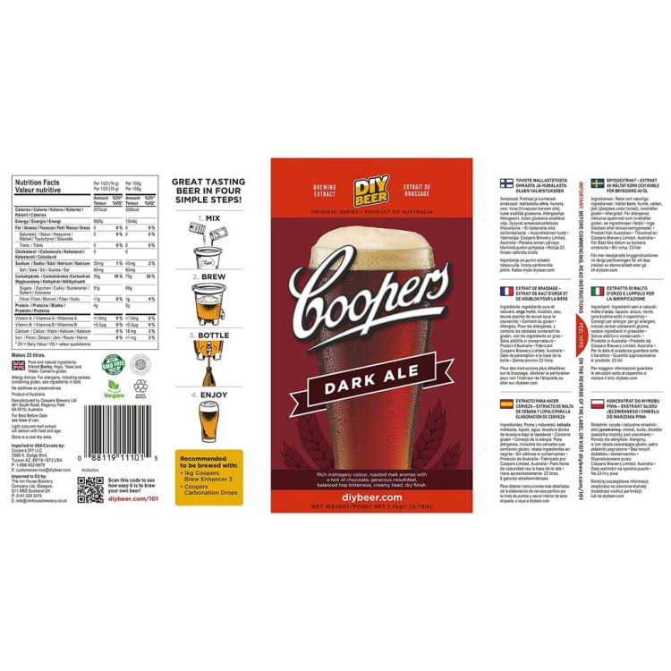 Koncentrat do piwa DARK ALE 1,7kg COOPERS