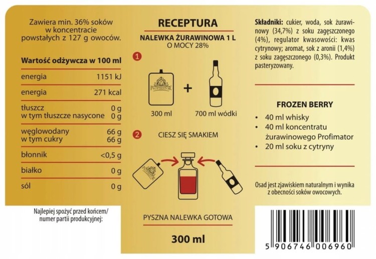 Koncentrat ŻURAWINOWY 300ml