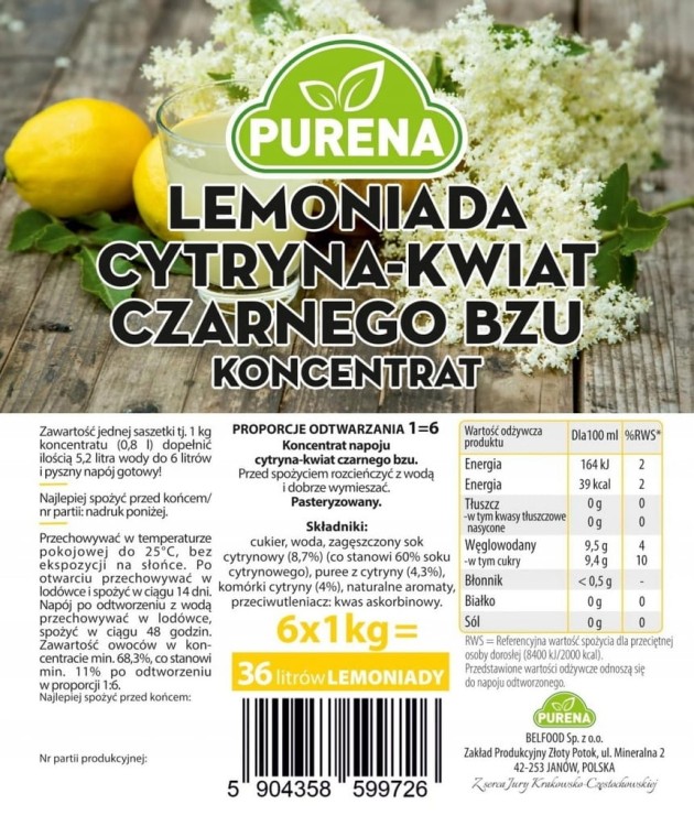 Koncentrat CYTRYNA CZARNY BEZ 1kg