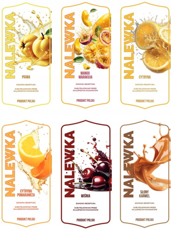 Etykiety na butelki Naklejki nalewka wódka bimber wino 10 sztuk BELFOOD