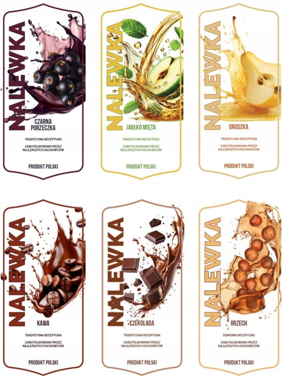 Etykiety na butelki Naklejki nalewka wódka bimber wino 10 sztuk BELFOOD