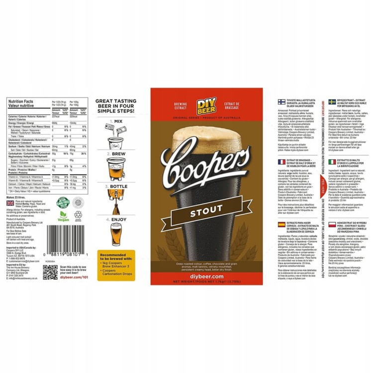 Koncentrat do piwa STOUT 1,7kg COOPERS
