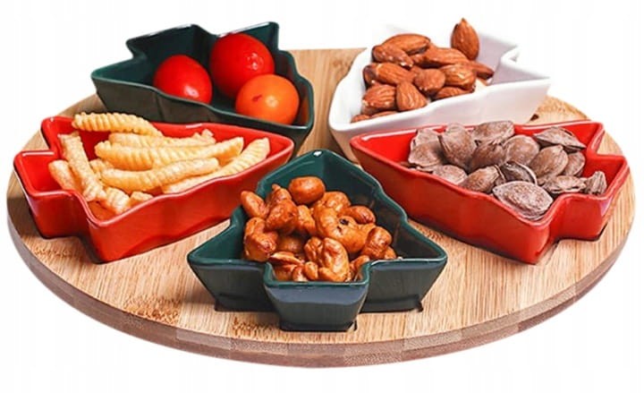 Deska świąteczna z miseczkami CHOINKI 5szt