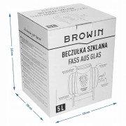 Beczka Beczułka 5 L szklana, z szerokim wlewem, korkiem, podstawką i kranik