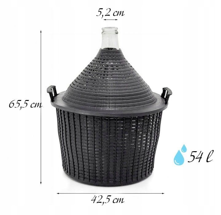 Balon do wina 54L w koszu plastikowym