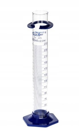 Menzurka szklana 250ml z podziałką i znacznikiem