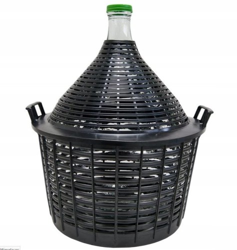 Balon do wina 10L w koszu plastikowym