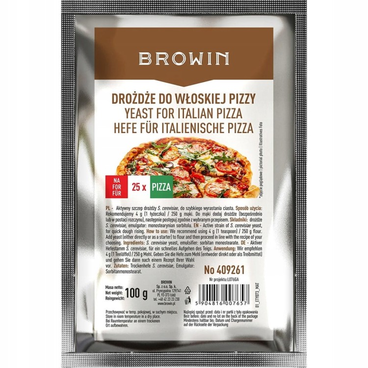 Drożdże do PIZZY 100g BW