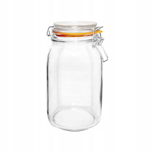 Słój KWADRATOWY z klamrą 1L