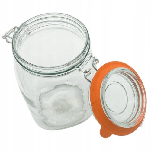 Słój KWADRATOWY z klamrą 1L