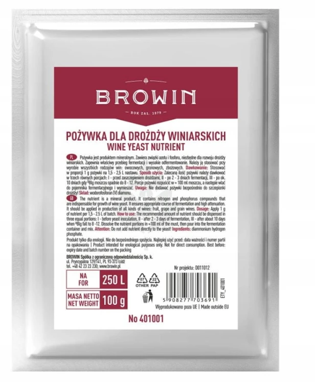 Pożywka do drożdży 100g BW