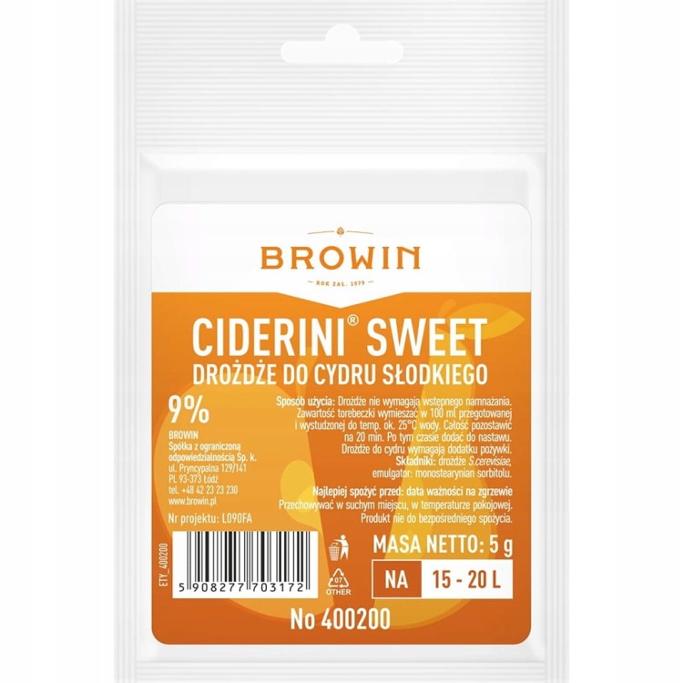 Drożdże aktywne do cydru SWEET BW 5g