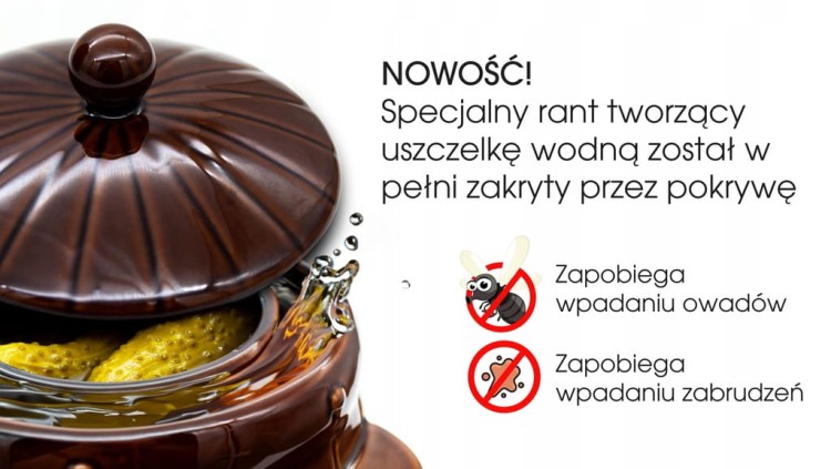 Beczka kamionkowa BRĄZOWA 6L do kiszenia