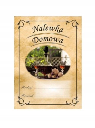 Etykiety samoprzylepne NA NALEWKI domowe 10szt JASNA