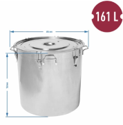 Pojemnik ze stali nierdzewnej 161 L z pokrywką