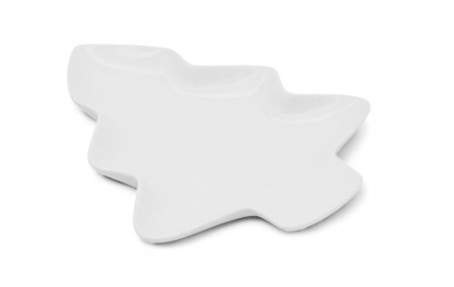 Talerz na przekąski CHOINKA biała 24cm