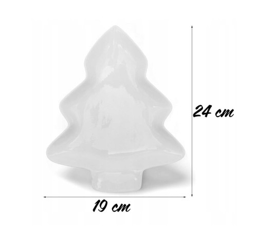 Talerz na przekąski CHOINKA biała 24cm