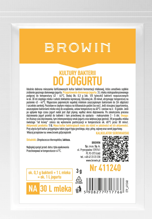 Kultury bakterii do jogurtu