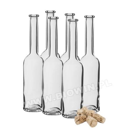 Butelka na nalewkę 100ml 6szt + 6 korków