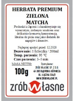 Herbata Zielona Matcha 100g PREMIUM