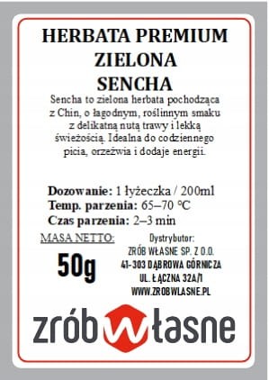 Herbata Zielona Sencha 50g liściasta PREMIUM