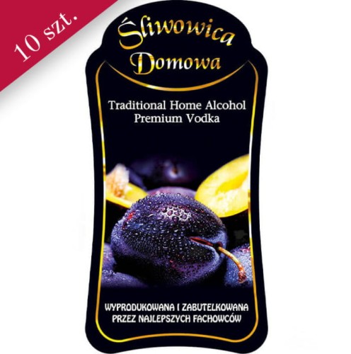 Etykieta PREMIUM ŚLIWOWICA DOMOWA 10szt