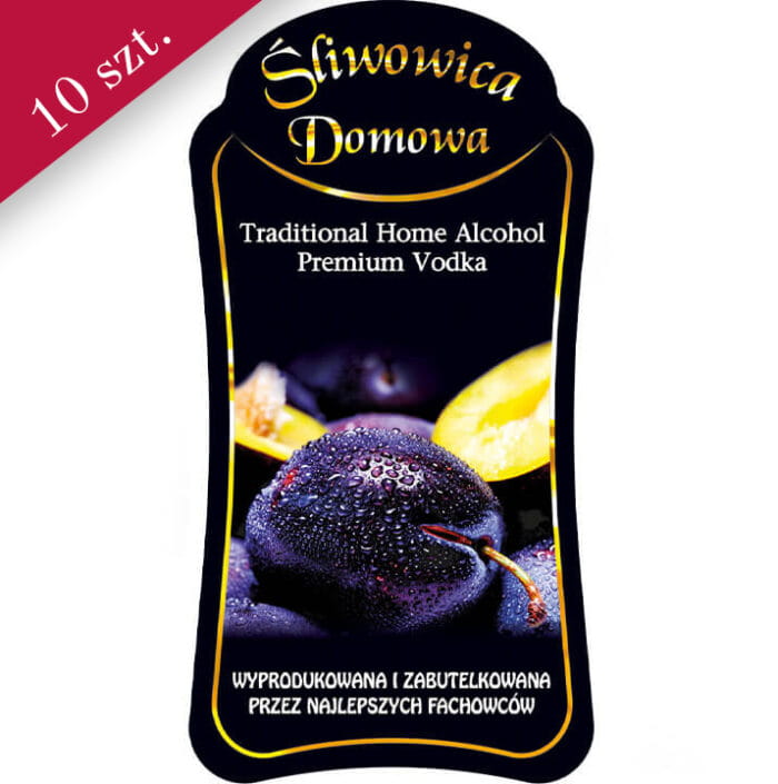 Etykieta PREMIUM ŚLIWOWICA DOMOWA 10szt