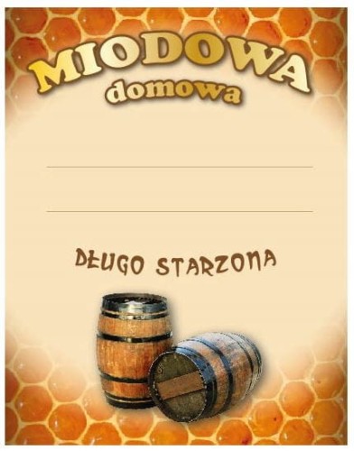 Etykieta MIODOWA DOMOWA DŁUGO STARZONA 10szt