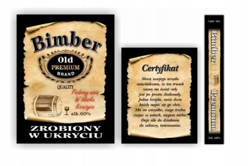 Etykieta BIMBER ZROBIONY W UKRYCIU 10szt
