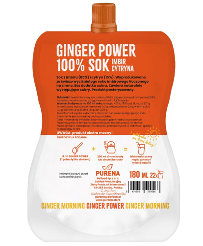 Zagęszczony sok IMBIR CYTRYNA 180ml