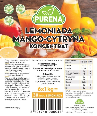 Koncentrat MANGO CYTRYNA 1kg