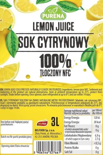 Sok NFC CYTRYNOWY 3L
