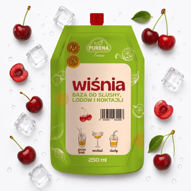 Wiśnia baza do slushy lodów i koktajli 250 ml na 8 porcji