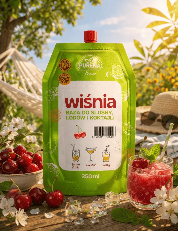 Wiśnia baza do slushy lodów i koktajli 250 ml na 8 porcji