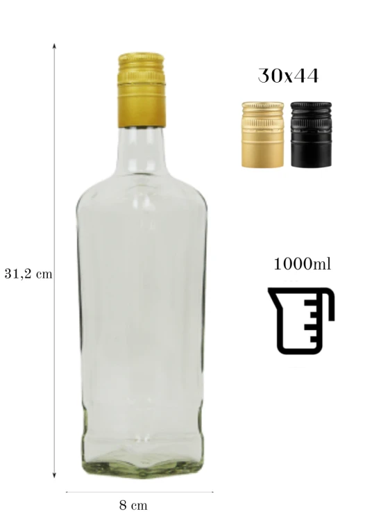 Butelka JACK 1000ml/ 1L z zakrętką 30x44