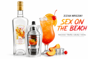 ZESTAW koncentrat SEX ON THE BEACH 250ml Butelka Jack 1l + Etykieta Sex on the beach