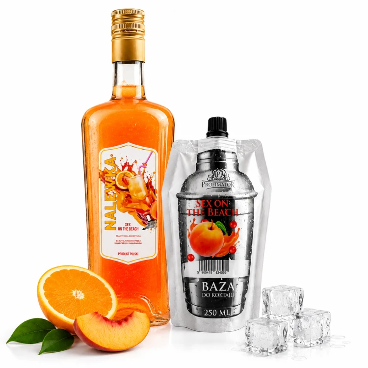 ZESTAW koncentrat SEX ON THE BEACH 250ml Butelka Jack 1l + Etykieta Sex on the beach