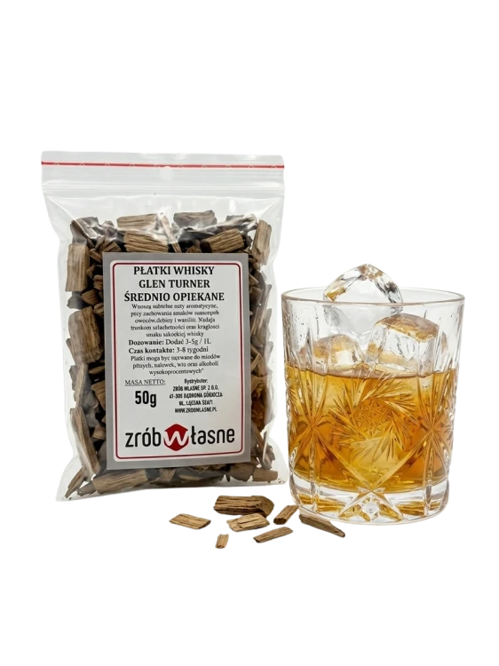 Płatki whisky Glen Turner średnio opiekane 50g