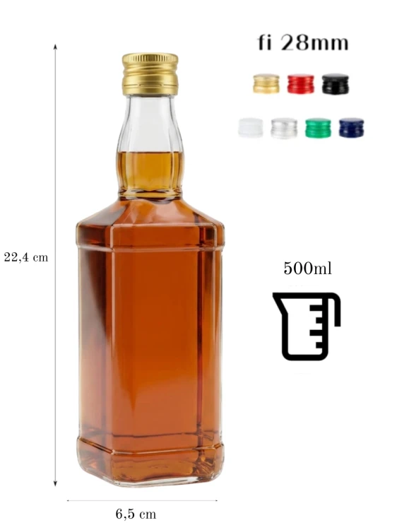 50x Butelka DANIELS 50szt + zakrętki 500 ml