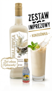 ZESTAW IMPREZOWY do stworzenia nalewki  zaprawka Prestige Coco RUM 20ml +Butelka JACK 0,7l + Etykieta kokos