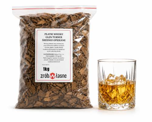 Płatki WHISKY Glen Turner ŚREDNIO opiekane 1 kg bourbon