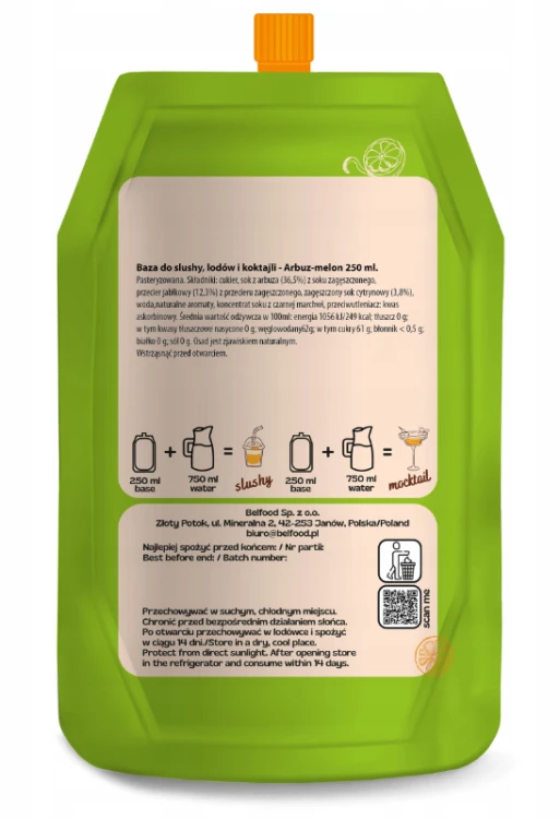 Baza frozen ARBUZ MELON 250 ml purena