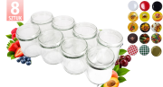 ZESTAW 8 SZTUK Słoik + zakrętki 8szt. 350 ml
